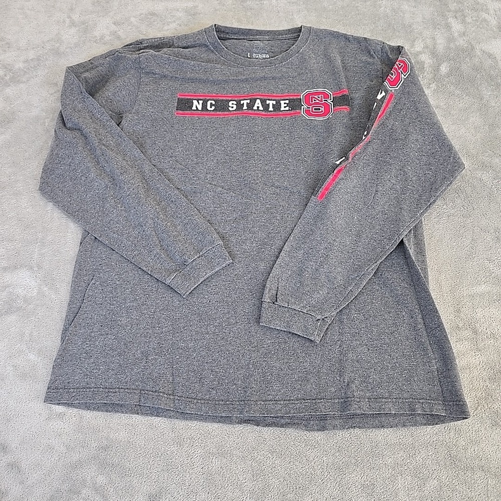 North Carolina State Shirt‎ Mens Large Gray Long Sleeve Sportswear Casual